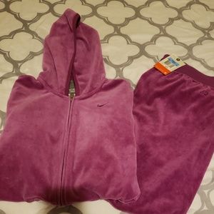 Nike Women's Purple Velour Tracksuit